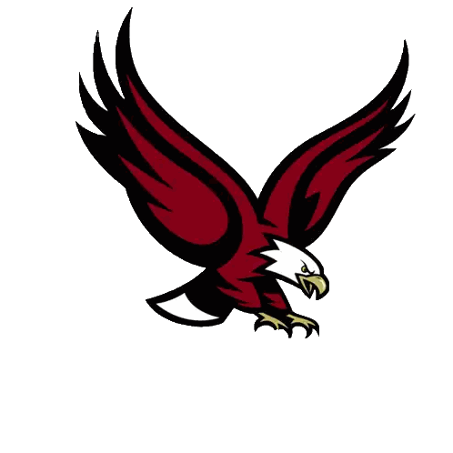 Red Black And White Eagle With Spread Wings Sticker