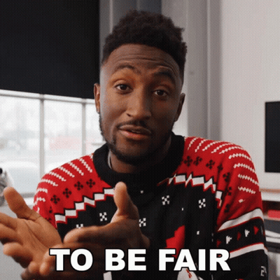 Red Black Sweater Man Saying To Be Fair GIF
