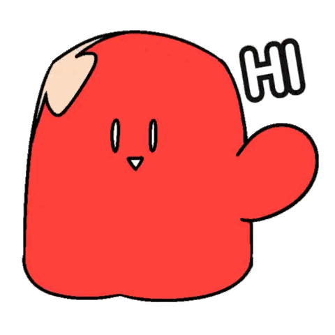Red Blob Triangle Face Ho Sticker