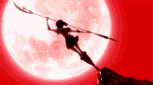 Red Blood Moon Sailor Saturn Anime Girl  GIF
