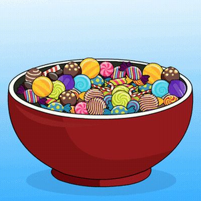 Red Bowl Of Colorful Candy GIF