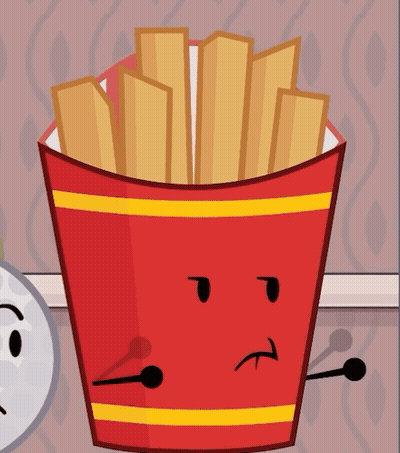 Red Bucket Of French Fries With Sad Face GIF