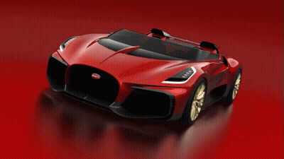 Red Bugatti Car GIF