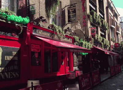 Red Building With Temple Bar GIF