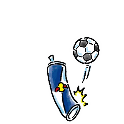 Red Bull Can And Soccer Ball Sticker