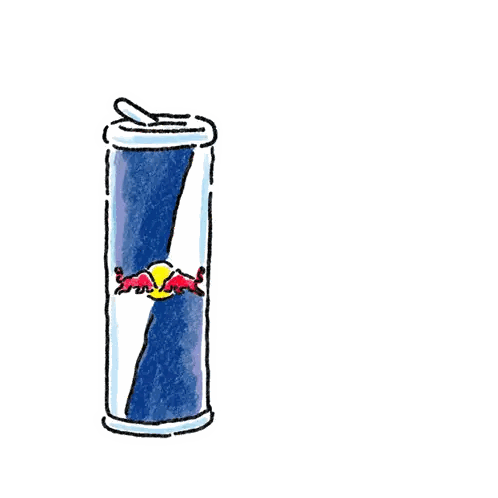 Red Bull Can Next To Video Game Controller And Pen Sticker