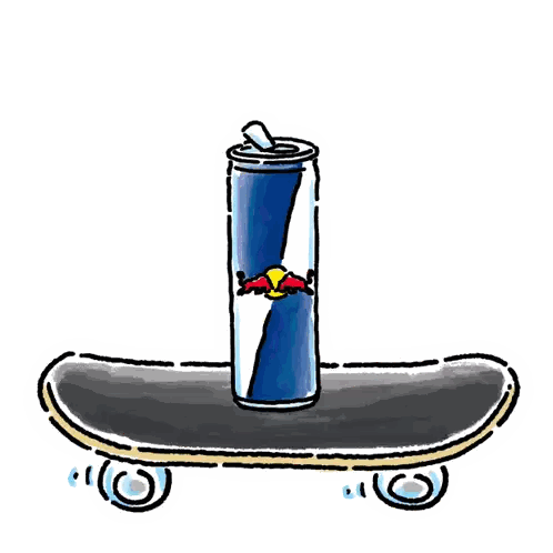 Red Bull Can On Skateboard Sticker