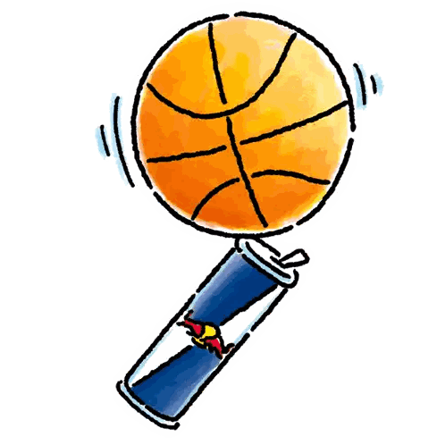 Red Bull Can With Basketball Sticker