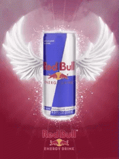 Red Bull Can With White Wings GIF