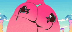 Red Butt Fighting Demon Slayer GIF