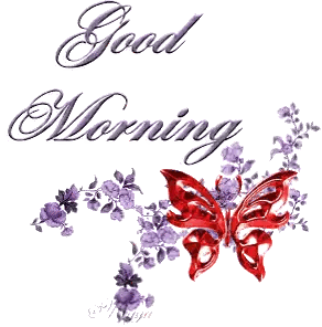 Red Butterfly With Purple Flowers Sticker