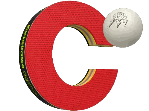 Red C With Ping Pong Ball Sticker