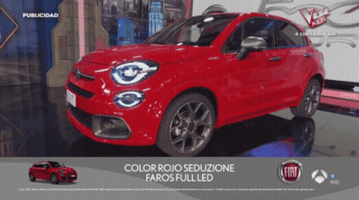 Red Car Advertised On Spanish TV Show GIF