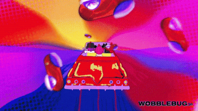 Red Car Cartoon Wobblebug GIF