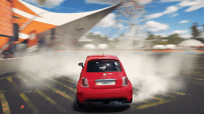 Red Car Drifting With Smoke GIF