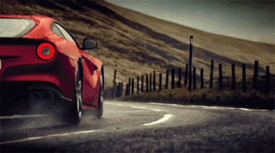 Red Car Driving Country Road GIF