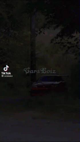 Red Car Driving Down Road With Trees And Grass GIF
