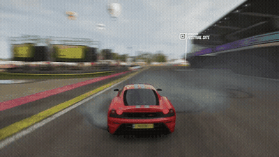Red Car Driving Snowy Road Video Game GIF