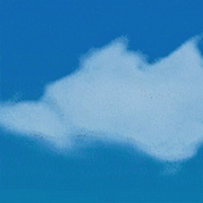 Red Car Flying Through Blue Sky GIF