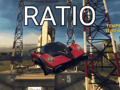Red Car Flying With Ratio GIF