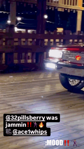 Red Car On Wooden Deck 32Pillsberry Was Jamming GIF