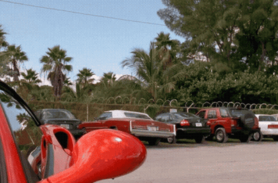 Red Car Parked In Parking Lot GIF