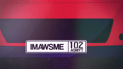 Red Car With License Plate IMAWSME 102 ASMYT GIF
