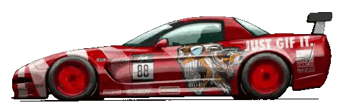 Red Car With Number 88 Sticker
