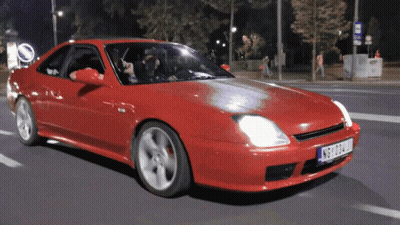 Red Car With Plate Nbg324u Driving GIF