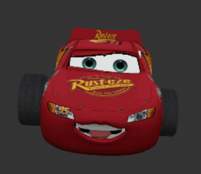 Red Car With Rusteze On Front GIF