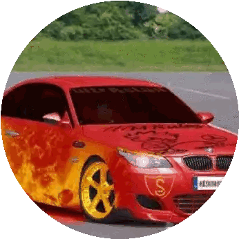 Red Car With S Letter Driving Sticker