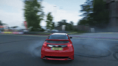 Red Car With Yellow License Plate A GIF