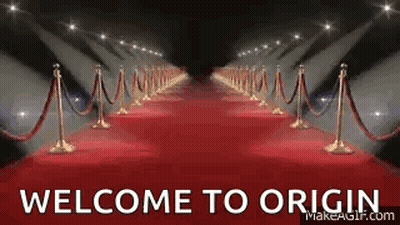 Red Carpet Saying Welcome To Origin GIF