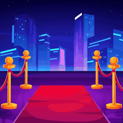 Red Carpet With City Skyline GIF