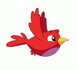 Red Cartoon Bird Flying GIF