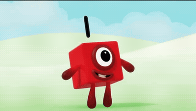 Red Cartoon Character Jumping With Black Object GIF