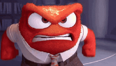 Red Cartoon Character Making Angry Face GIF