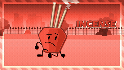 Red Cartoon Character Sad Face Incense GIF
