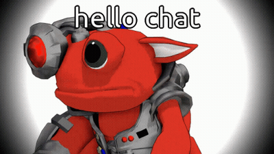 Red Cartoon Character Saying Hello Chat GIF