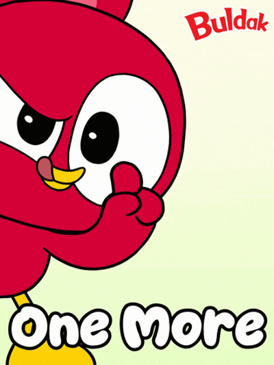 Red Cartoon Character Thumbs Up Saying One More GIF