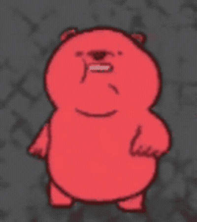 Red Cartoon Character With Arms Outstretched GIF