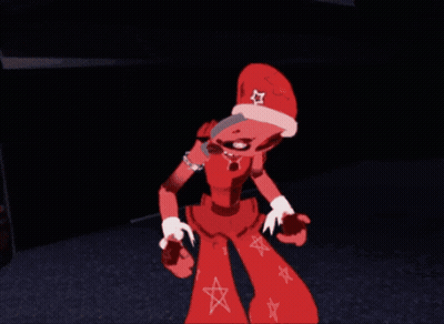 Red Cartoon Character With White Star On Head GIF