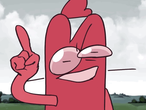 Red Cartoon Pointing Up GIF