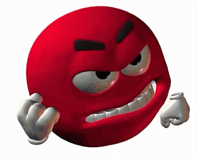 Red Cartoon Smiley Face Angry Covering Ears GIF