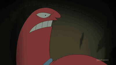 Red Cartoon Worm Big Mouth GIF