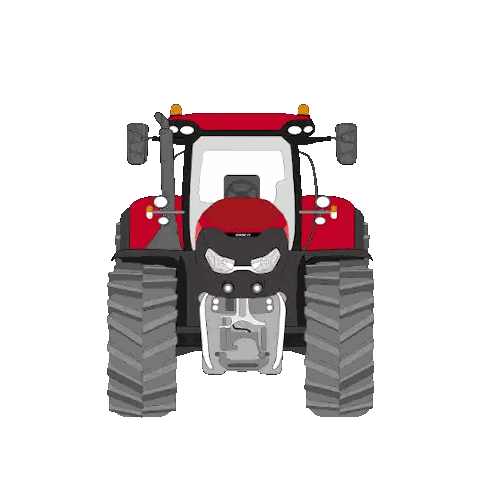 Red Case Tractor Drawing Sticker