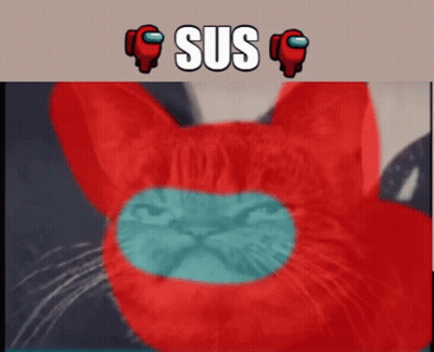 Red Cat Wearing Mask Saying Sus GIF