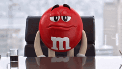 Red Chocolate M&M's Hmm Ok GIF