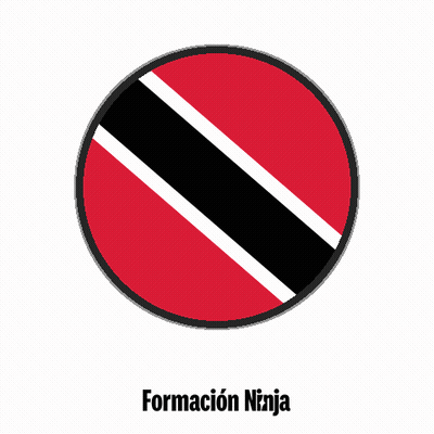 Red Circle With Black And White Stripe Saying Formacion Ninja GIF