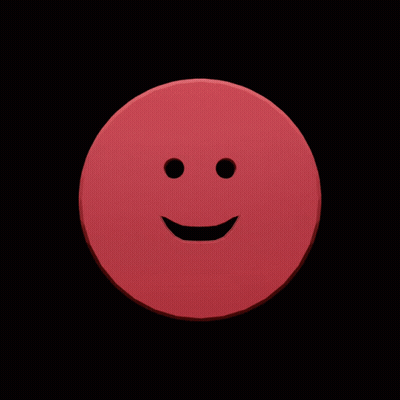 Red Circle With Smiley Face Cutout GIF
